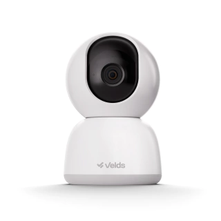 Câmera Inteligente Wi-Fi Interna 360° Velds, Full HD, Rastreamento Automático com Visão Noturna