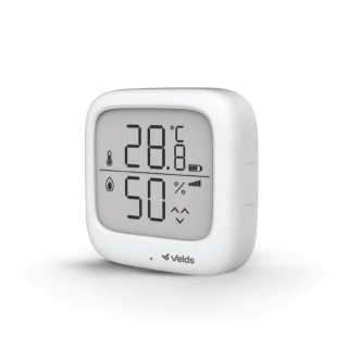 Sensor Inteligente Wi-Fi de Temperatura e Umidade Velds, Display Digital, Branco